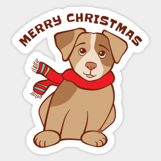 Merry Christmas Dog Sticker